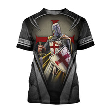 Load image into Gallery viewer, Brave Knight Templar 3D All Over Printed Hoodie, T-shirt, Long sleeve T-shirt, Tank Top, Short, Zipper Hoodie No.27