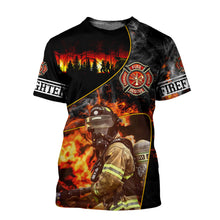 Load image into Gallery viewer, Brave Firefighter 3D All Over Printed Hoodie, T-shirt, Long sleeve T-shirt, Tank Top, Short, Zipper Hoodie No.78