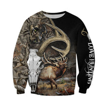 Load image into Gallery viewer, Elk Hunting Skull 3D All Over Printed Hoodie, T-shirt, Long sleeve T-shirt, Tank Top, Short, Zipper Hoodie No.129