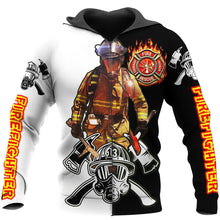 Load image into Gallery viewer, Firefighter 3D All Over Printed Hoodie, T-shirt, Long sleeve T-shirt, Tank Top, Short, Zipper Hoodie No.80