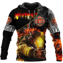 Load image into Gallery viewer, Brave Firefighter 3D All Over Printed Hoodie, T-shirt, Long sleeve T-shirt, Tank Top, Short, Zipper Hoodie No.101