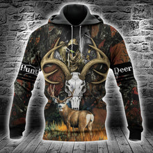 Load image into Gallery viewer, Deer Hunting 3D All Over Printed Hoodie, T-shirt, Long sleeve T-shirt, Tank Top, Short, Zipper Hoodie No.90