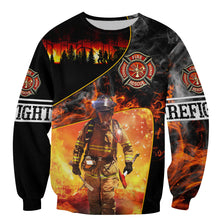 Load image into Gallery viewer, Brave Firefighter 3D All Over Printed Hoodie, T-shirt, Long sleeve T-shirt, Tank Top, Short, Zipper Hoodie No.111
