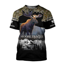 Load image into Gallery viewer, Moose Hunting 3D All Over Printed Hoodie, T-shirt, Long sleeve T-shirt, Tank Top, Short, Zipper Hoodie No.70
