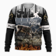 Load image into Gallery viewer, Deer Hunting 3D All Over Printed Hoodie, T-shirt, Long sleeve T-shirt, Tank Top, Short, Zipper Hoodie No.36