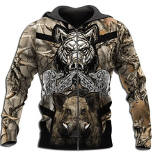 Load image into Gallery viewer, Boar Hunting 3D All Over Printed Hoodie, T-shirt, Long sleeve T-shirt, Tank Top, Short, Zipper Hoodie No.54