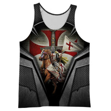 Load image into Gallery viewer, Brave Knight Templar 3D All Over Printed Hoodie, T-shirt, Long sleeve T-shirt, Tank Top, Short, Zipper Hoodie No.23