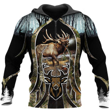 Load image into Gallery viewer, Elk Hunting 3D All Over Printed Hoodie -, T-shirt, Long sleeve T-shirt, Tank Top, Short, Zipper Hoodie No.135