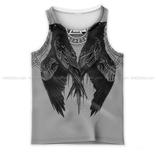 Load image into Gallery viewer, Viking Raven 3D All Over Printed Hoodie, T-shirt, Long sleeve T-shirt, Tank Top, Short, Zipper Hoodie No.18