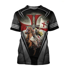 Load image into Gallery viewer, Brave Knight Templar 3D All Over Printed Hoodie, T-shirt, Long sleeve T-shirt, Tank Top, Short, Zipper Hoodie No.23
