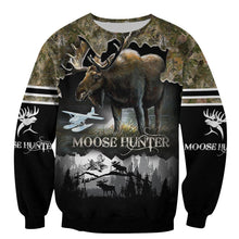 Load image into Gallery viewer, Moose Hunting 3D All Over Printed Hoodie, T-shirt, Long sleeve T-shirt, Tank Top, Short, Zipper Hoodie No.59