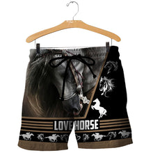 Load image into Gallery viewer, Love Horse White 3D All Over Printed Hoodie , T-shirt, Long sleeve T-shirt, Tank Top, Short, Zipper Hoodie No.127