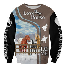 Load image into Gallery viewer, Love Horse 3D All Over Printed Hoodie, T-shirt, Long sleeve T-shirt, Tank Top, Short, Zipper Hoodie No.20