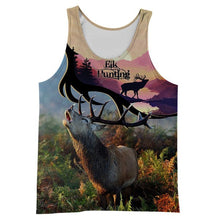 Load image into Gallery viewer, Elk Hunting 3D All Over Printed Hoodie, T-shirt, Long sleeve T-shirt, Tank Top, Short, Zipper Hoodie No.105