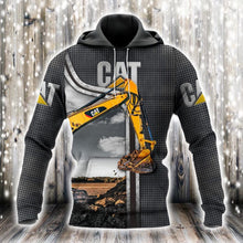Load image into Gallery viewer, Cat Excavator 3D All Over Printed Hoodie , T-shirt, Long sleeve T-shirt, Tank Top, Short, Zipper Hoodie No.87