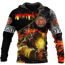 Load image into Gallery viewer, Brave Firefighter 3D All Over Printed Hoodie, T-shirt, Long sleeve T-shirt, Tank Top, Short, Zipper Hoodie No.101