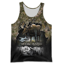 Load image into Gallery viewer, Moose Hunting 3D All Over Printed Hoodie, T-shirt, Long sleeve T-shirt, Tank Top, Short, Zipper Hoodie No.59