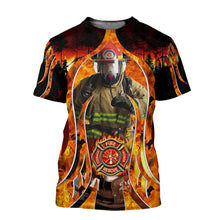 Load image into Gallery viewer, Firefighter 3D All Over Printed Hoodie, T-shirt, Long sleeve T-shirt, Tank Top, Short, Zipper Hoodie No.82