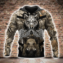 Load image into Gallery viewer, Boar Hunting 3D All Over Printed Hoodie, T-shirt, Long sleeve T-shirt, Tank Top, Short, Zipper Hoodie No.54