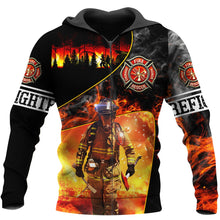 Load image into Gallery viewer, Brave Firefighter 3D All Over Printed Hoodie, T-shirt, Long sleeve T-shirt, Tank Top, Short, Zipper Hoodie No.111