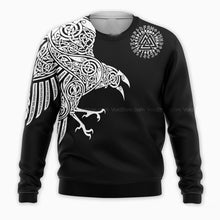 Load image into Gallery viewer, Viking Raven 3D All Over Printed Hoodie, T-shirt, Long sleeve T-shirt, Tank Top, Short, Zipper Hoodie No.45