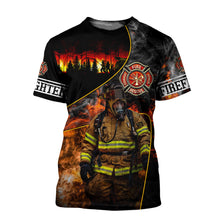 Load image into Gallery viewer, Brave Firefighter 3D All Over Printed Hoodie, T-shirt, Long sleeve T-shirt, Tank Top, Short, Zipper Hoodie No.108