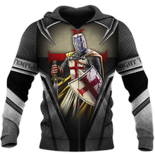 Load image into Gallery viewer, Brave Knight Templar 3D All Over Printed Hoodie, T-shirt, Long sleeve T-shirt, Tank Top, Short, Zipper Hoodie No.27