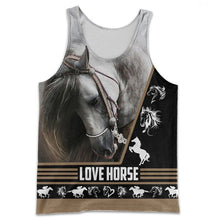 Load image into Gallery viewer, Love Horse White 3D All Over Printed Hoodie , T-shirt, Long sleeve T-shirt, Tank Top, Short, Zipper Hoodie No.127