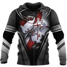 Load image into Gallery viewer, Brave Knight Templar 3D All Over Printed Hoodie, T-shirt, Long sleeve T-shirt, Tank Top, Short, Zipper Hoodie No.21