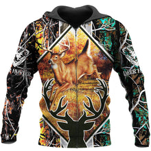 Load image into Gallery viewer, Deer Hunting 3D All Over Printed Hoodie, T-shirt, Long sleeve T-shirt, Tank Top, Short, Zipper Hoodie No.125