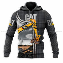 Load image into Gallery viewer, Cat Excavator 3D All Over Printed Hoodie , T-shirt, Long sleeve T-shirt, Tank Top, Short, Zipper Hoodie No.87