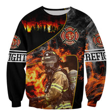 Load image into Gallery viewer, Brave Firefighter 3D All Over Printed Hoodie, T-shirt, Long sleeve T-shirt, Tank Top, Short, Zipper Hoodie No.78