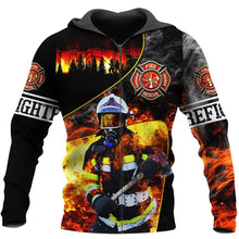 Load image into Gallery viewer, Brave Firefighter 3D All Over Printed Hoodie, T-shirt, Long sleeve T-shirt, Tank Top, Short, Zipper Hoodie No.109