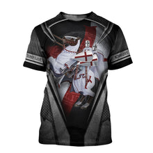 Load image into Gallery viewer, Brave Knight Templar 3D All Over Printed Hoodie, T-shirt, Long sleeve T-shirt, Tank Top, Short, Zipper Hoodie No.21