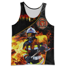 Load image into Gallery viewer, Brave Firefighter 3D All Over Printed Hoodie, T-shirt, Long sleeve T-shirt, Tank Top, Short, Zipper Hoodie No.109