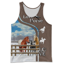 Load image into Gallery viewer, Love Horse 3D All Over Printed Hoodie, T-shirt, Long sleeve T-shirt, Tank Top, Short, Zipper Hoodie No.20