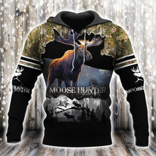 Load image into Gallery viewer, Moose Hunting 3D All Over Printed Hoodie, T-shirt, Long sleeve T-shirt, Tank Top, Short, Zipper Hoodie No.70