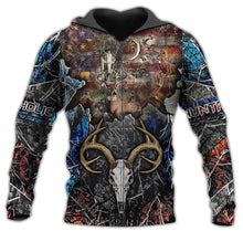 Load image into Gallery viewer, Deer Huntaholic Flag 3D All Over Printed Hoodie, T-shirt, Long sleeve T-shirt, Tank Top, Short, Zipper Hoodie No.01
