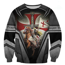 Load image into Gallery viewer, Brave Knight Templar 3D All Over Printed Hoodie, T-shirt, Long sleeve T-shirt, Tank Top, Short, Zipper Hoodie No.23
