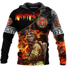 Load image into Gallery viewer, Brave Firefighter 3D All Over Printed Hoodie, T-shirt, Long sleeve T-shirt, Tank Top, Short, Zipper Hoodie No.78
