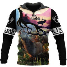 Load image into Gallery viewer, Elk Hunting 3D All Over Printed Hoodie, T-shirt, Long sleeve T-shirt, Tank Top, Short, Zipper Hoodie No.105
