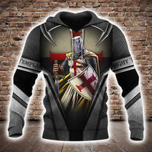 Load image into Gallery viewer, Brave Knight Templar 3D All Over Printed Hoodie, T-shirt, Long sleeve T-shirt, Tank Top, Short, Zipper Hoodie No.27
