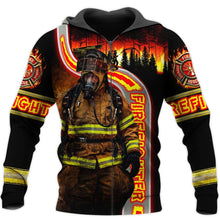Load image into Gallery viewer, Fire Fighter 3D All Over Printed Hoodie, T-shirt, Long sleeve T-shirt, Tank Top, Short, Zipper Hoodie No.128
