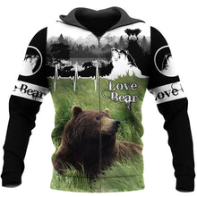 Load image into Gallery viewer, Love Bear 3D All Over Printed Hoodie, T-shirt, Long sleeve T-shirt, Tank Top, Short, Zipper Hoodie No.66
