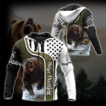 Load image into Gallery viewer, Bear Hunting 3D All Over Printed Hoodie, T-shirt, Long sleeve T-shirt, Tank Top, Short, Zipper Hoodie No.05
