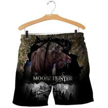 Load image into Gallery viewer, Moose Hunting 3D All Over Printed Hoodie, T-shirt, Long sleeve T-shirt, Tank Top, Short, Zipper Hoodie No.68
