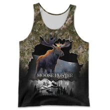Load image into Gallery viewer, Moose Hunting 3D All Over Printed Hoodie, T-shirt, Long sleeve T-shirt, Tank Top, Short, Zipper Hoodie No.70
