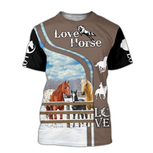 Load image into Gallery viewer, Love Horse 3D All Over Printed Hoodie, T-shirt, Long sleeve T-shirt, Tank Top, Short, Zipper Hoodie No.20
