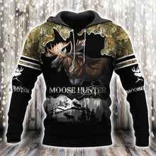 Load image into Gallery viewer, Moose Hunting 3D All Over Printed Hoodie, T-shirt, Long sleeve T-shirt, Tank Top, Short, Zipper Hoodie No.69
