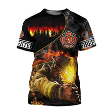 Load image into Gallery viewer, Brave Firefighter 3D All Over Printed Hoodie, T-shirt, Long sleeve T-shirt, Tank Top, Short, Zipper Hoodie No.101
